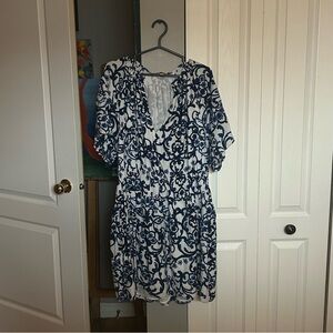 H&M Blue and White Floral Dress